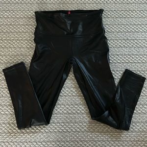 Spanx faux leather leggings Large Petite